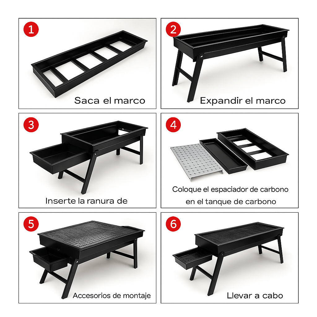 Parrilla Familiar de Carbón Portátil de Acero - Pets & Drive