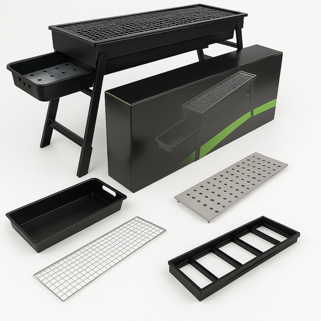 Parrilla Familiar de Carbón Portátil de Acero - Pets & Drive