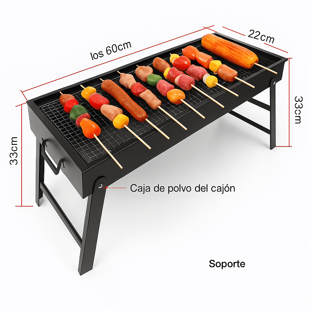 Parrilla Familiar de Carbón Portátil de Acero - Pets & Drive